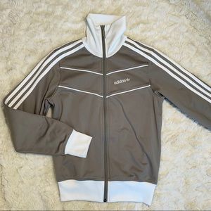 Adidas Mockneck 3 Stripe Track Jacket Standup Neck
